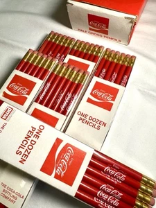 Vintage neu versiegelt rot Coca-Cola Coke halbe Brutto Box 72 Bleistifte 6 Packungen à 12 - Bild 1 von 10
