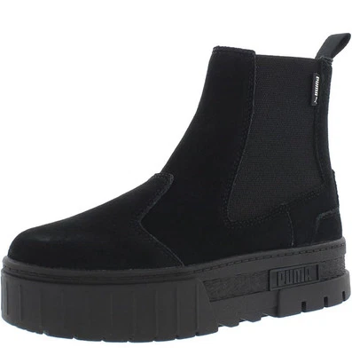 Botas informales negras Puma Mayze plataforma gamuza Chelsea para mujer talla 9,5 Foto 1 de 4