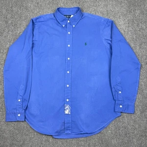 Ralph Lauren Classic Fit Casual Button-Down Shirt Blue Men's Size L VTG NWT - Picture 1 of 8