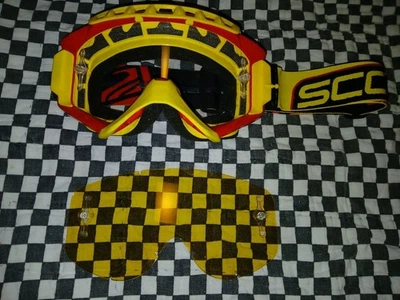 Gafas/protector de máscara vintage SCOTT amarillo/rojo, motocross, Ama Oakley, 100  Foto 1 de 4
