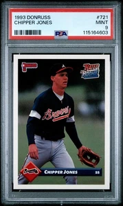 1993 Donruss #721 Chipper Jones PSA 9 - Foto 1 di 2