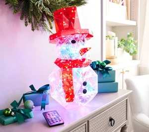 Kringle Express 16" In/Outdoor RGB holografischer Schneemann mit Fernbedienung - Bild 1 von 3