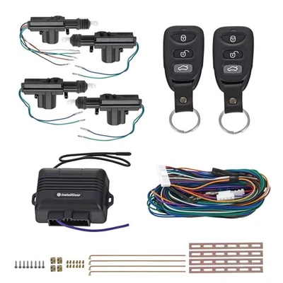 InstallGear Keyless Entry System With Two 3-Button Remotes and 4 Door Actuato... - Image 1 of 4