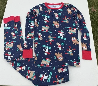 Lands’ End Niños Pijama Perros Patín Esquí Trineo Manga Larga/Pantalón Algodón GC Talla 14 Foto 1 de 4