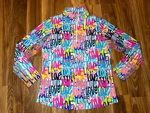 IBKUL Pullover Donna Sm Blu Love Shadow Hills Leggero 1/4 Zip - Foto 1 di 6