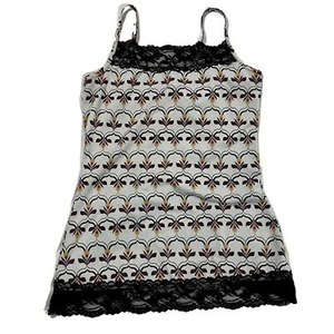 Vintage Y2K Maurices White Spaghetti Strap Black Lace Cami Juniors Size S Trendy - Picture 1 of 8