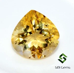 Gemas sueltas en forma de corazón de citrino natural de 15x15 mm corte cóncavo 8,93 CTS sin tratar - Imagen 1 de 9