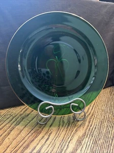"Inusual ancla enganche placa verde esmeralda 10"" borde dorado usado en excelente estado" - Imagen 1 de 5