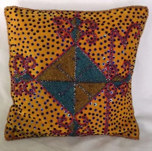 Throw Pillow Cushion Cover Sham Hand Beaded Veve Jean Baptiste Jean Joseph - Picture 1 of 6