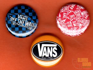Set of three 1" Vans pins/buttons skater off the wall - Picture 1 of 2