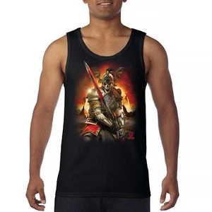 Apocalypse Reaper Tank Top Fantasy Skeleton Knight Sword Dragon Men's Top - Picture 1 of 43