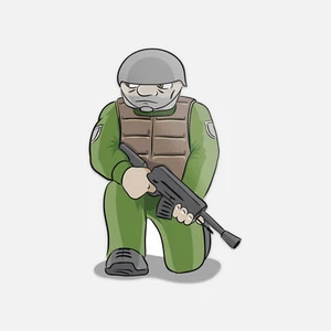 Wary Soldat Armee Vinyl Aufkleber Abziehbild - Bild 1 von 1