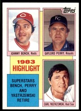 1984 Johnny Bench/Gaylord Perry/Carl Yastrzemski #6 Cincinnati Reds/Kansas City