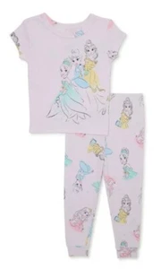 Disney Princess 2 Piece Snug Fit Short Sleeve Pajama Set Toddler Girls Size 3T - Picture 1 of 2