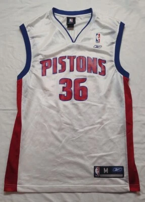 Camiseta deportiva vintage de la NBA Reebok Detroit Pistons Rasheed Wallace #36 - talla S - blanca Foto 1 de 4