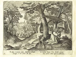 Santa Pelagia Antiochia Eremita Incisione Originale Cinquecentesca Sadeler - Foto 1 di 1