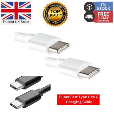USB Type C to C Cable Fast Charger Lead Type C Ipad Macbook Laptop Phone  1M - Image 1 of 4