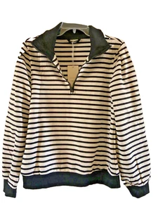 Women's Casual Sweatshirts Half Zip Size SMALL NWT 95% Cotton NWT - Picture 1 of 3