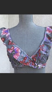 No Boundaries Women’s Gray River Floral Swimsuit Bikini Top Size large (11-13) - Picture 1 of 9