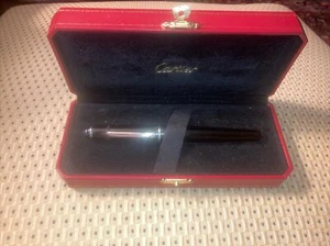 Cartier Ballpoint Diabolo Black Resin Gold Finish w/Box Excellent Preowned Cond - Picture 1 of 7
