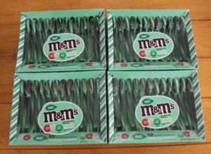 M&M's Chocolate Mint Flavored Candy Canes 4 BOXES (48 Count) LIMITED EDITION! - Picture 1 of 4