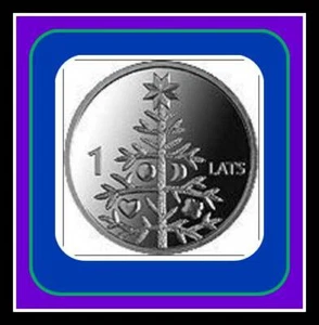 Latvia  Lettland Christmas coin 1 lats  Christmas tree 2009 y UNC Happy new year - Picture 1 of 2
