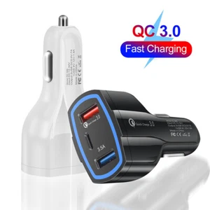 3-Port 35W Adapter USB-C Schnellladegerät QC3.0 KFZ Wandstecker Für iPhone 13 14 - Picture 1 of 14