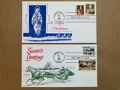 1988 25c Christmas 2399-2400 KMC Venture Combination FDC Set of (2) - Image 1 of 4