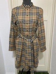 Burberry Women’s Archive Beige Cotton Check Shirt Dress Sz 12 BNOT RRP £650 EXC - Picture 1 of 15