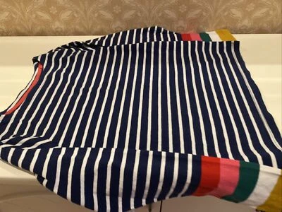 NEW Boden Girl’s Size 9-10 Long Sleeve Blue & White/ Colorful  Striped Top - Image 1 of 4