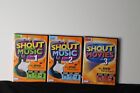 DVD Party games-Shout about music 1 & 2, Shout about movies 3 (2 new, 1 like new