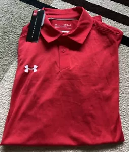 Camisa polo para hombre Under Armour Threadborne roja de calce suelto talla L larga 1320570 nueva con etiquetas - Imagen 1 de 9