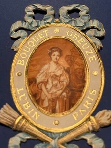 SET 4 PARFÜM ETIKETTEN LUBIN ANTIK BOUQUET GREUZE / PARIS / OLD LABEL - Bild 1 von 4