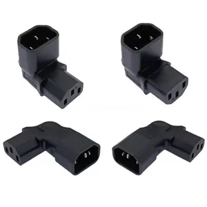 IEC320 C14 To C13 Power Adapter Plug/Socket 90 Degree for TV Computer Printer - Picture 1 of 9