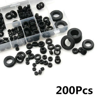 Juego de ojales de goma portátiles para automóvil 200X Kit de juntas de alambre eléctrico con estuche de almacenamiento Foto 1 de 4