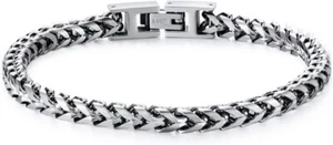 Pulsera Hombre Acero Inoxidable Cierre Plegable Franco Cadena Pulseras Joyería Regalo - Imagen 1 de 6