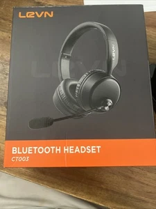 Zestaw słuchawkowy Bluetooth LEVN z mikrofonem, bezprzewodowy zestaw słuchawkowy z mikrofonem i przyciskiem wyciszenia - Zdjęcie 1 z 2