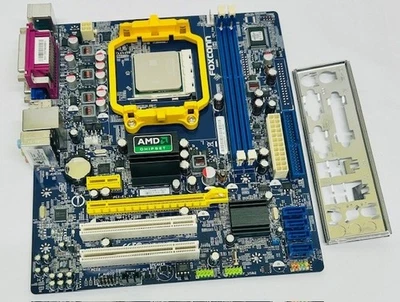 Foxconn A6GMV Socket AM3/AM3+ Motherboard / System Board, AM3 CPU & Back Plate - Image 1 of 4