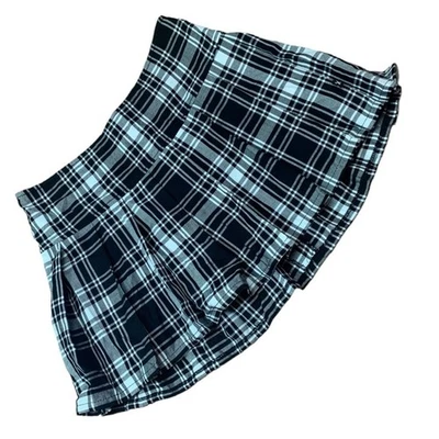 Royal Bones Mujer Pequeña Plisada Mini Falda Negro Blanco Cuadros Tripp NYC Punk Gr Foto 1 de 4