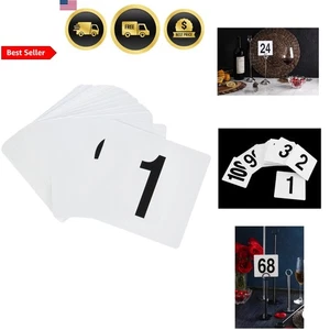 Double Sided Table Numbers 4x4 Inch Plastic White Black 1-100 - Picture 1 of 9