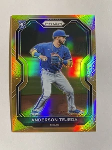2021 Panini Prizm Neon Orange #9 Anderson Tejeda Texas Rangers Rookie RC #/100 - Picture 1 of 2