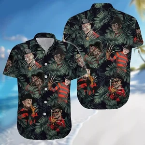 Camisa Halloween Freddy Krueger Pesadilla Elm Street Tropical 3d Hawaiana Talla Us - Imagen 1 de 3