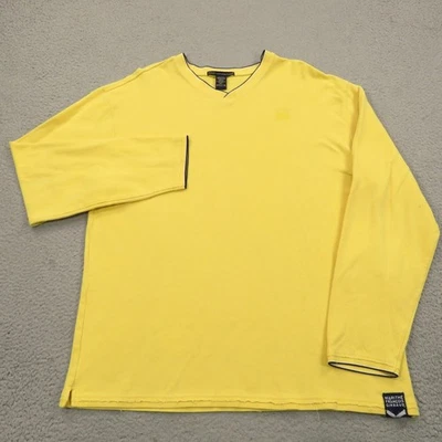 De Colección Marithe Francois Girbaud Suéter XXXL Para Hombres Amarillo Piqué Pima Pullover Camisa Foto 1 de 4