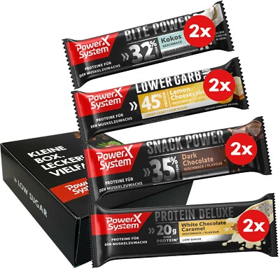 Protein Riegel Probierset Bestseller 8 Eiweiß Riegel Mix Low Sugar - Bild 1 von 4