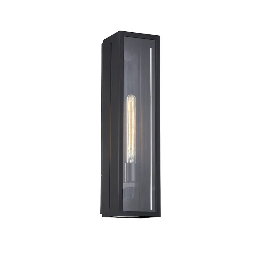Justice Fusion Briarwood Rec Outdoor Sconce, BK/Clear - FSN-7691W-CLER-MBLK - Image 1 of 1