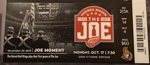 Boleto Red Wings 2016 último abridor en casa Joe Louis Arena Mike verde primer sombrero truco - Imagen 1 de 1