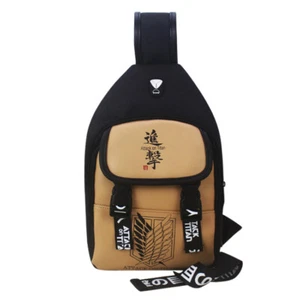 Mens Boys Sling Bag Anime Attack On Titan Chest Bags Cross Body Handbag Backpack - Picture 1 of 2