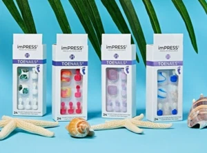 KISS IMPRESS PRESS-ON TOE NAILS ONE-STEP GEL PEDICURE TOENAILS YOU CHOOSE - Picture 1 of 48