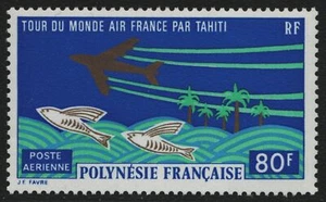 Franz. Polinesia 1973 - Mi-Nr. 165 ** - MNH - Viaje al mundo Air France - Imagen 1 de 1