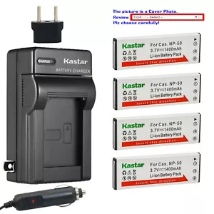 Kastar Battery AC Travel Charger for Casio NP-50 & Casio Exilim Hi-Zoom EX-V7SR - Picture 1 of 11
